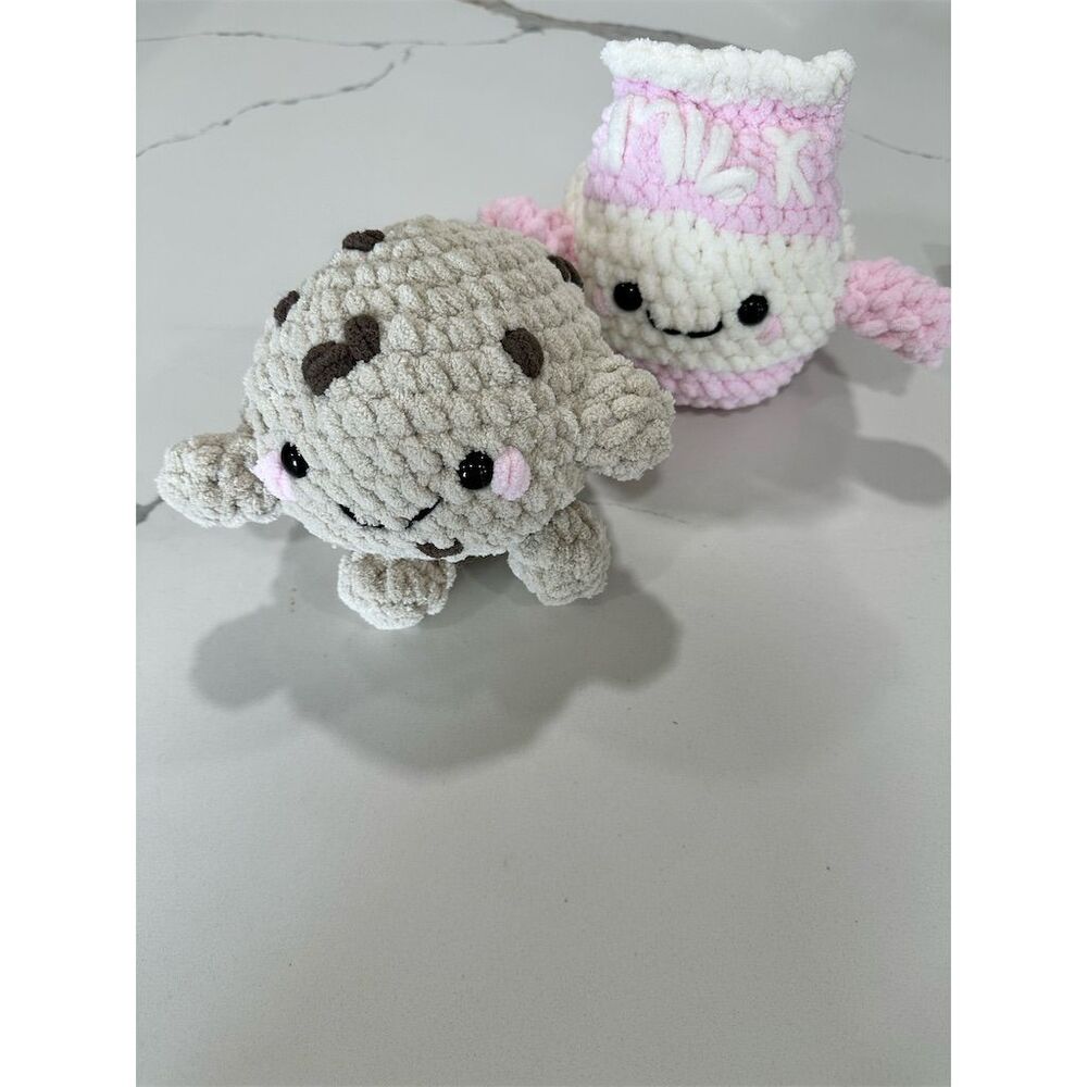 Handmade Crochet Milk & Cookie Plushie‎ Set for Girls Kids 3+ by Unknown OSG